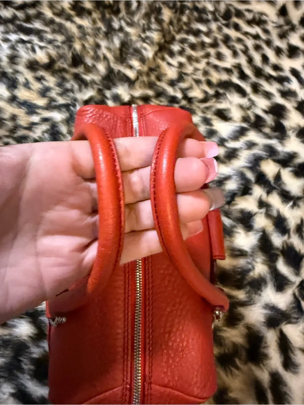 Salvatore Ferragamo Mini Red Pebble Leather Satchel Crossbody